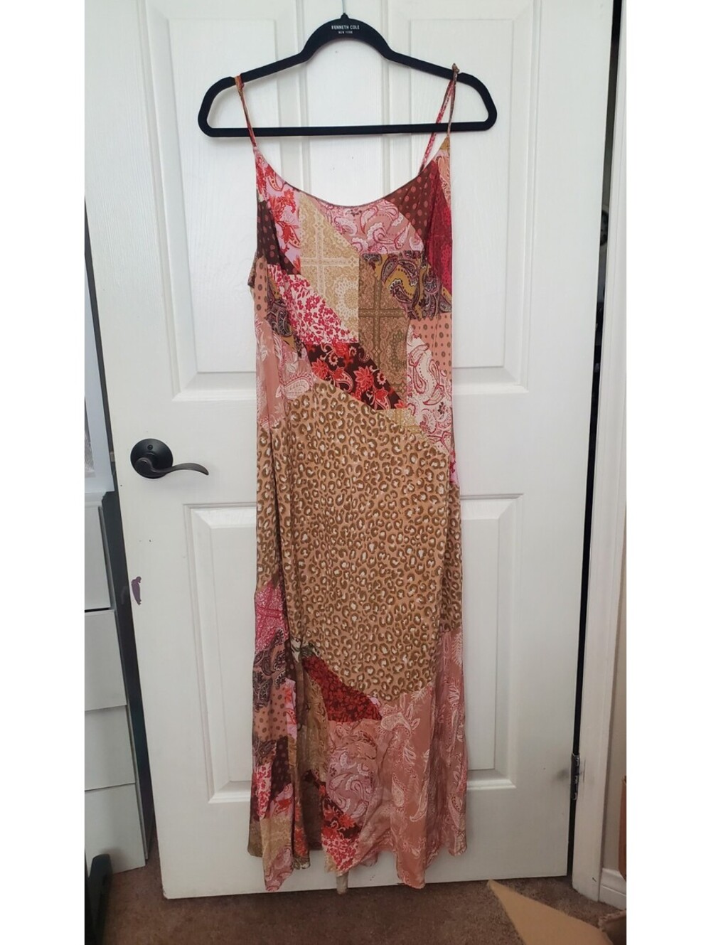 Kachel x Anthropologie 100% Silk Patchwork Slip Dress Floral Leopard Paisley M?